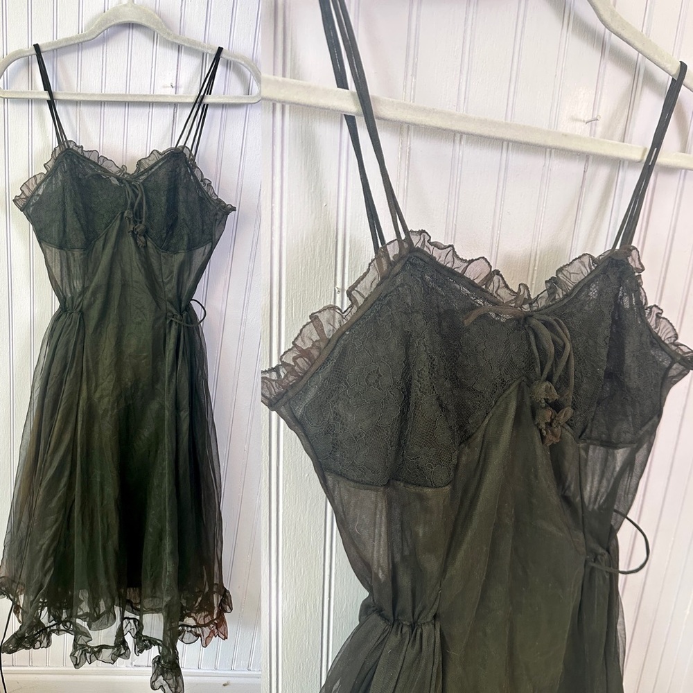 *sold* 1960’s Black & Bleach El Encanto lingerie dress